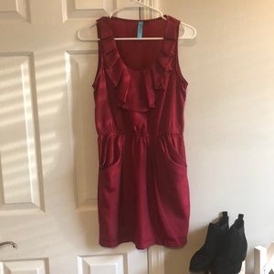 Fuschia dress with pockets